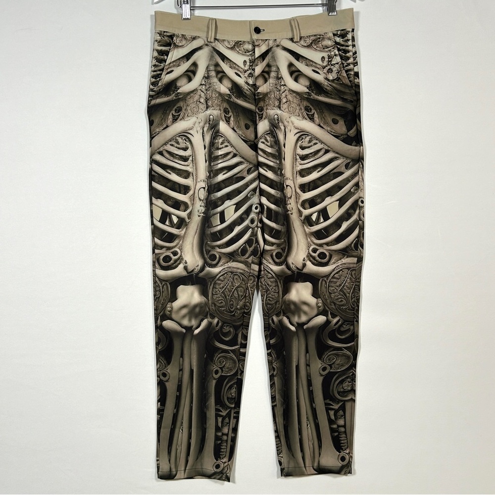 Skeleton Bone Print Pants 3D‎ Gothic Streetwear Halloween Costume Scary Men's M